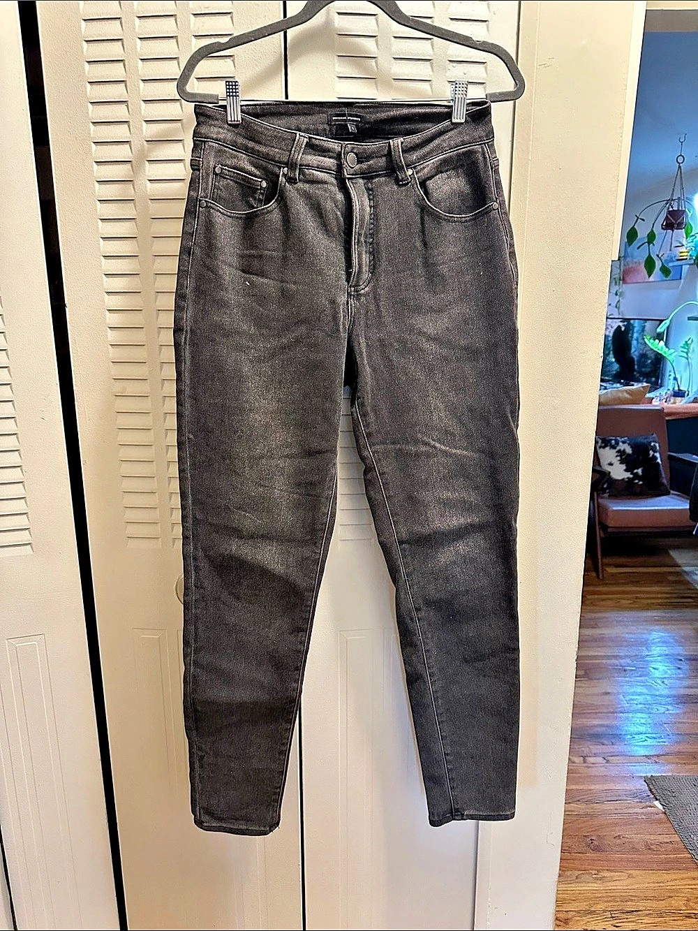 Universal Standard Skinny/Straight Jeans in Gray Size Large